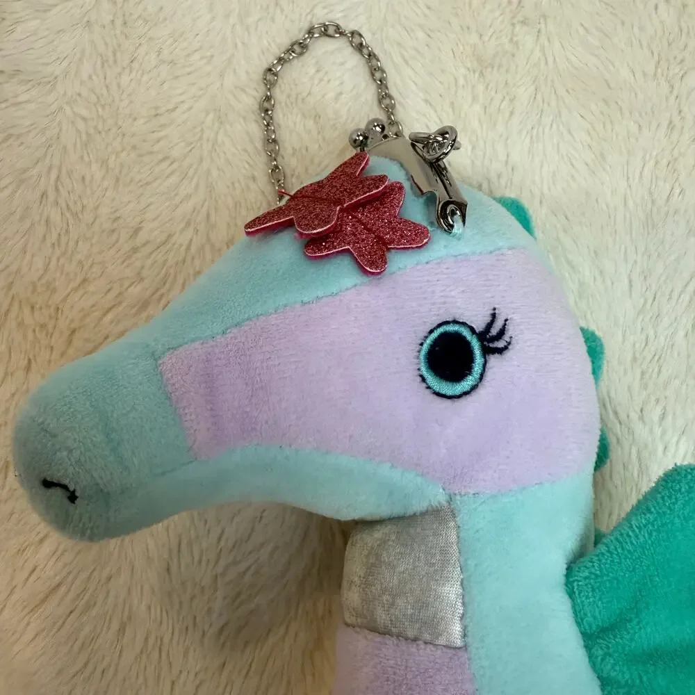 Gymboree Plush Seahorse Mini Purse Wristlet Girls Coin Purse CUTE